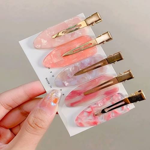 5pcs set acetate seamless hair clips alloy duckbill hairpins for sweet hairstyles