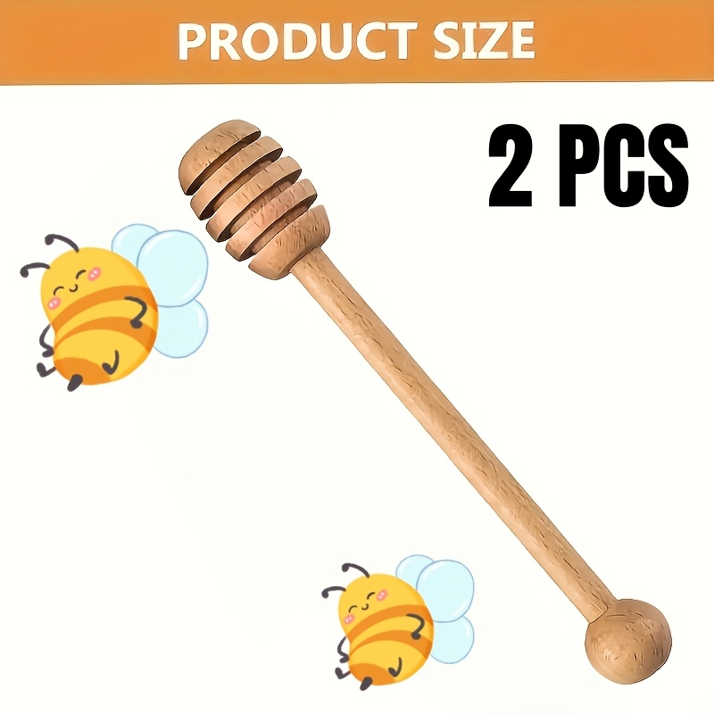 TEMU Honey With A Long Handle, Perfect For Stirring Honey, Maple Syrup, Jam, Or . A Reusable Tool Ideal For Home Kitchens, Breakfast, And As A Party