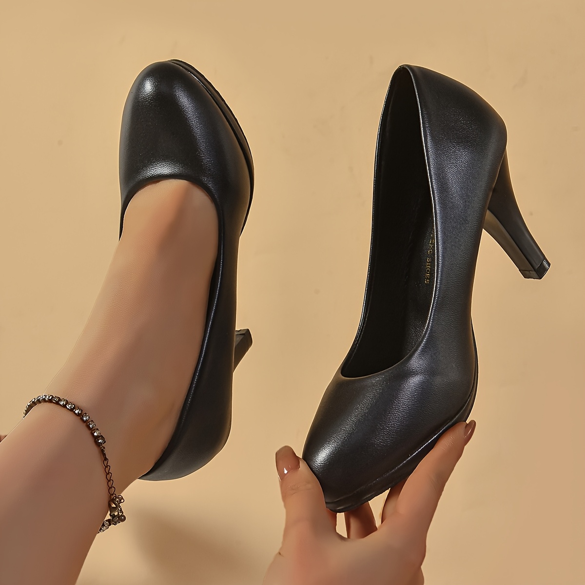 black dress heels for work Ortho+rest Women Mary Janes Bunions Shoes Orthopedic Dress Shoes Low Chunky Heels-Violet Black / 7