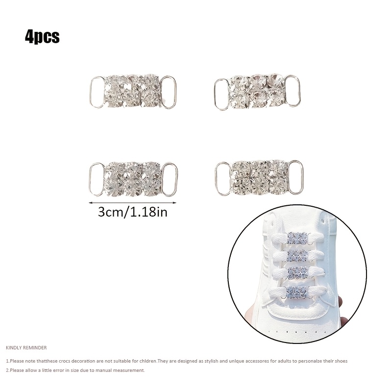 Image of 4pcs/14pcs, Fashionable Women's Rhinestone Lace Accessories, Decorative Shoe And Boot Lace Buckles, Bikini Swimsuit Chains, Accessories, Elegant Alloy Shoe Ornaments, Perfect For Boots And Sneakers