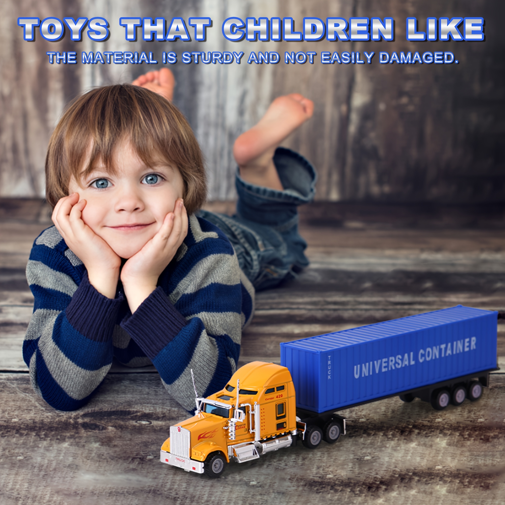 Camion Semi-remorque 1/65 En Alliage, Conteneur Amovible, 12 Roues Simulation, Version Cyber Truck, Jouet Durable Pour Enfants Dès 3 Ans