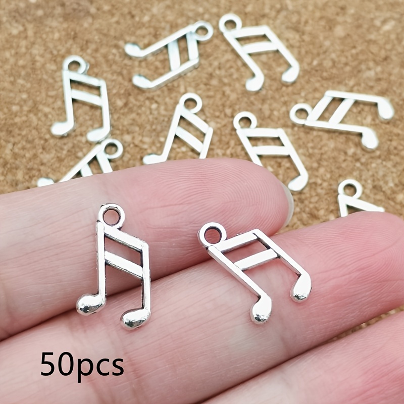 TEMU Ciondoli a forma di nota 50 pz, 10x16mm, accessori per gioielli fai da te in stile boh矇mien, componenti per orecchini, bracciali e collane a ,