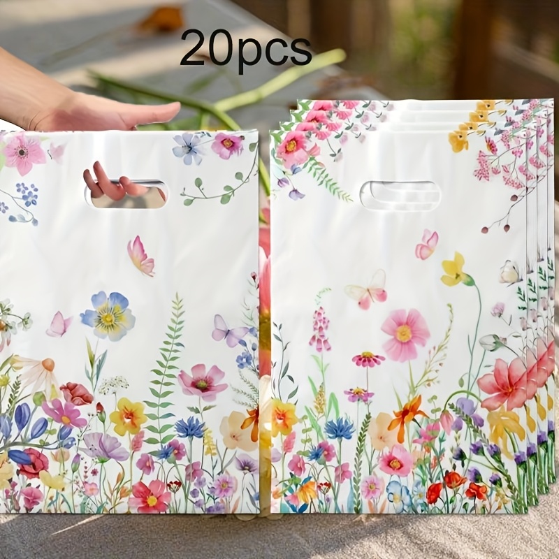 Small Size Gift Bag, Small Flowers, & Lavender Elements Cute Handbag