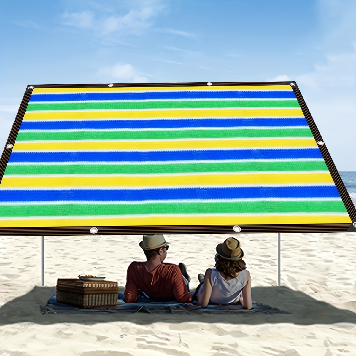 [Beach Sunshade] Colorful Outdoor Beach Windbreak, Sunshade Cloth | Suitable for Beaches, Pavilions, Swimming Pools, and Holiday Gifts