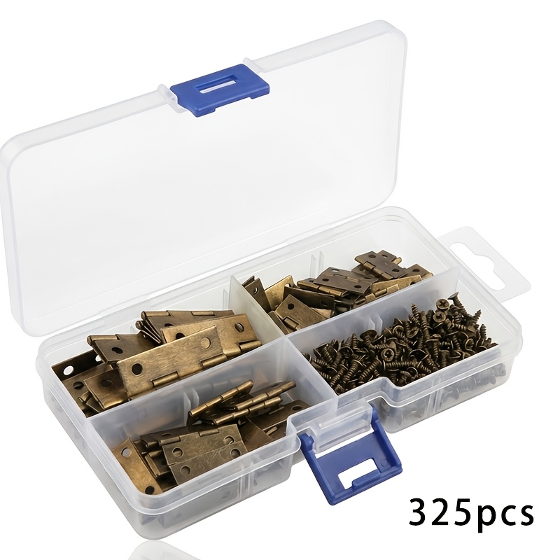 TEMU 325pcs Antique Bronze 1.5 Inch/1 Inch/6-point Hinge Combination Hinge Folding Hinge Door And Window Hinge, Door Hinge Hinge, For Door Box Cover