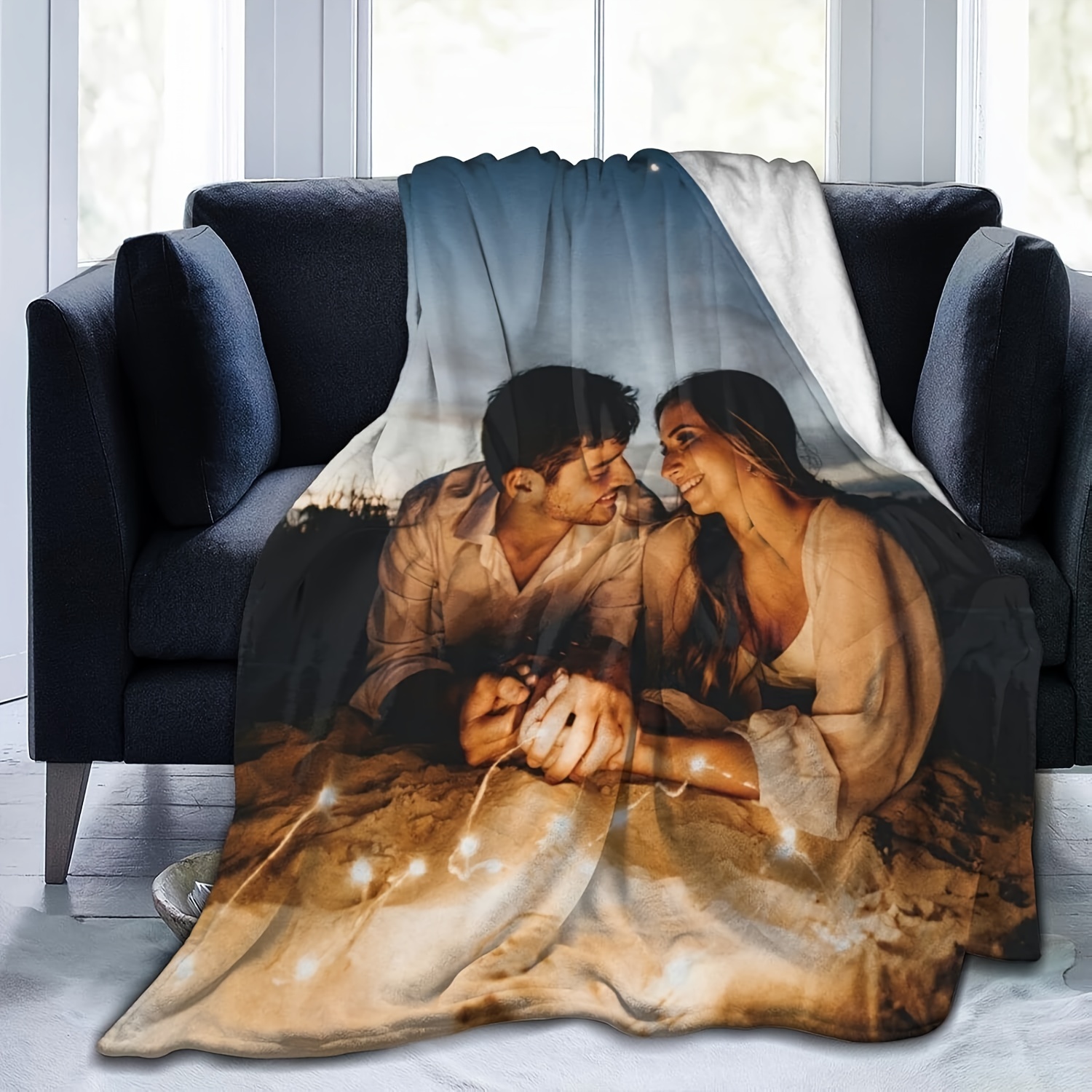 

Custom Photo Flannel Blanket - Soft, Warm & Tear-resistant | Couch, Bed, Office, Camping & Travel | Ideal Gift For Birthdays, Anniversaries & Valentine's Day