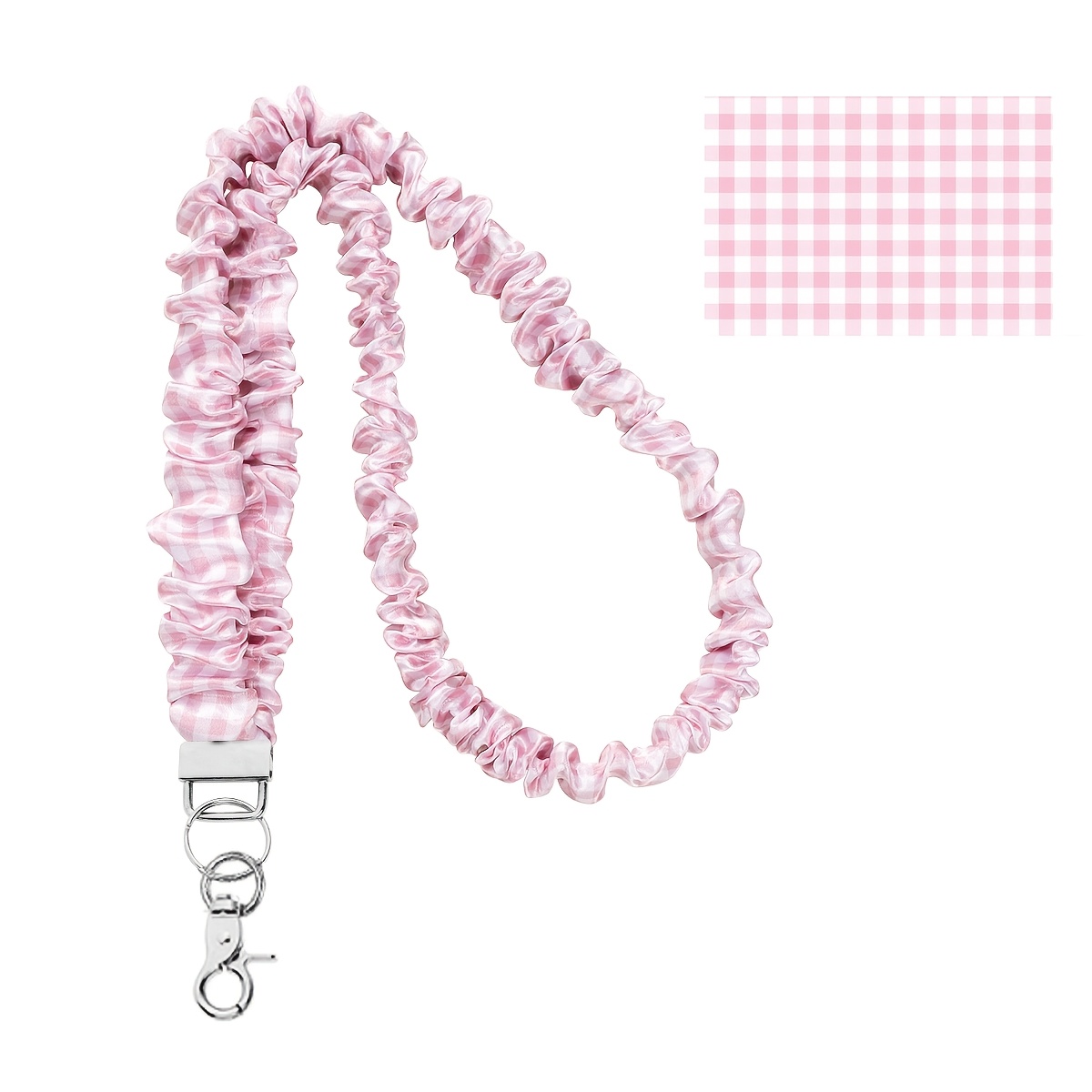 TEMU Correa de muñeca para mujer, correa elástica para profesores, correa para el cuello con diseño de cuadros multicolores