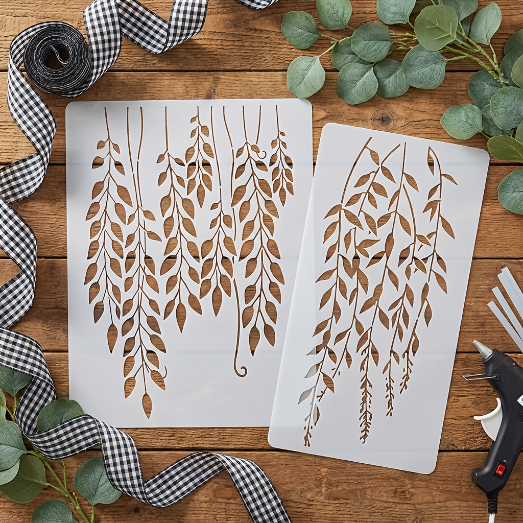 2pcs Vine Stencils for Wall Painting and DIY Crafts
