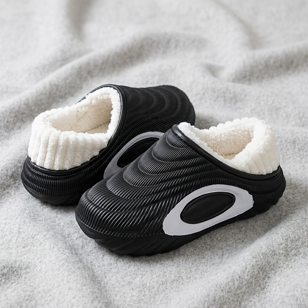 TEMU Pantuflas de invierno de felpa cómodas y gruesas con blanda para mujer, botas de moda cálidas para , calzado de exterior antideslizante para el