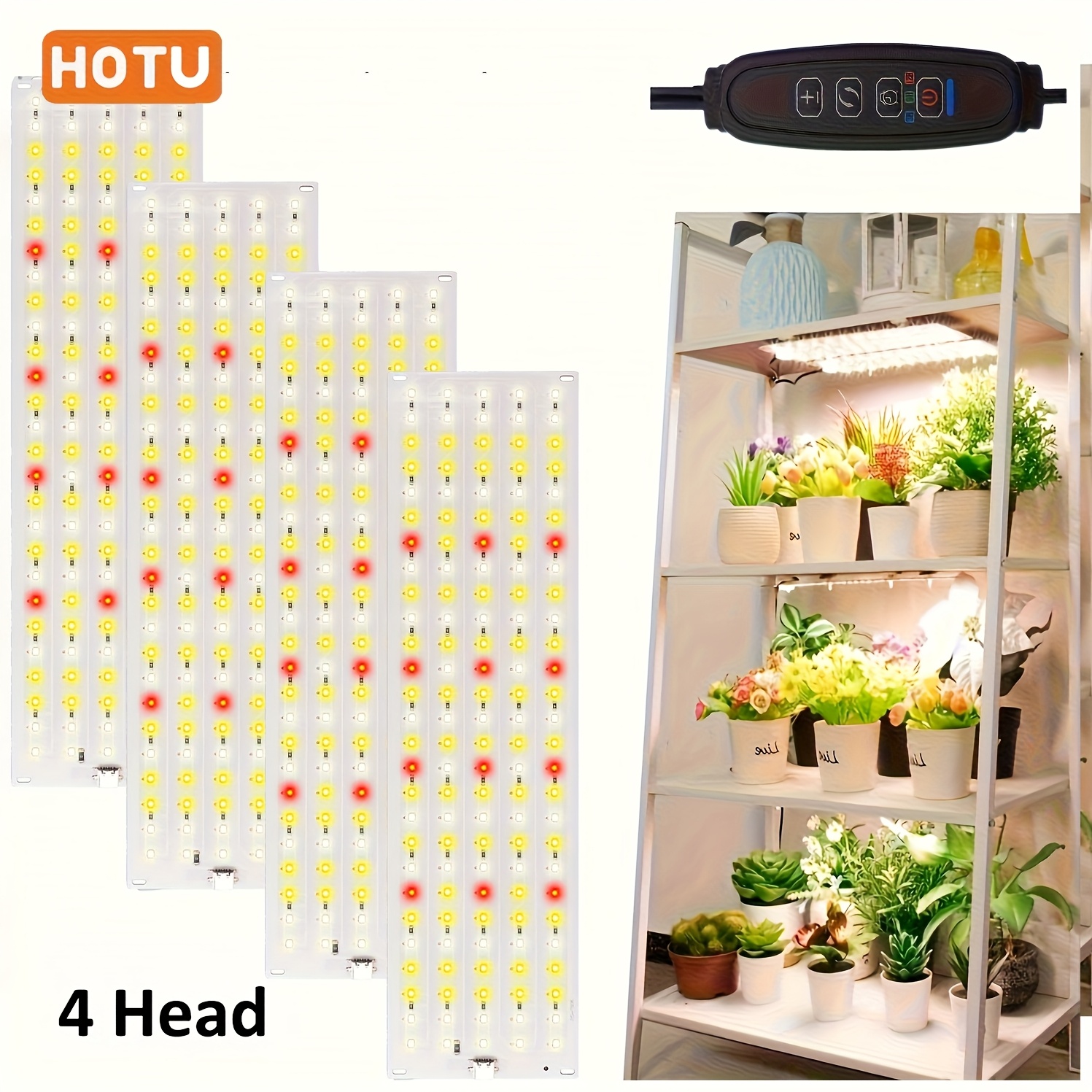 E-shop 4 Stück Pflanzenlampe, Ultraflache Pflanzenleuchten für Zimmerpflanzen, 316 LEDs Vollspektrum Pflanzenlampe für Unterbaupflanzen, Pflanzenlampe