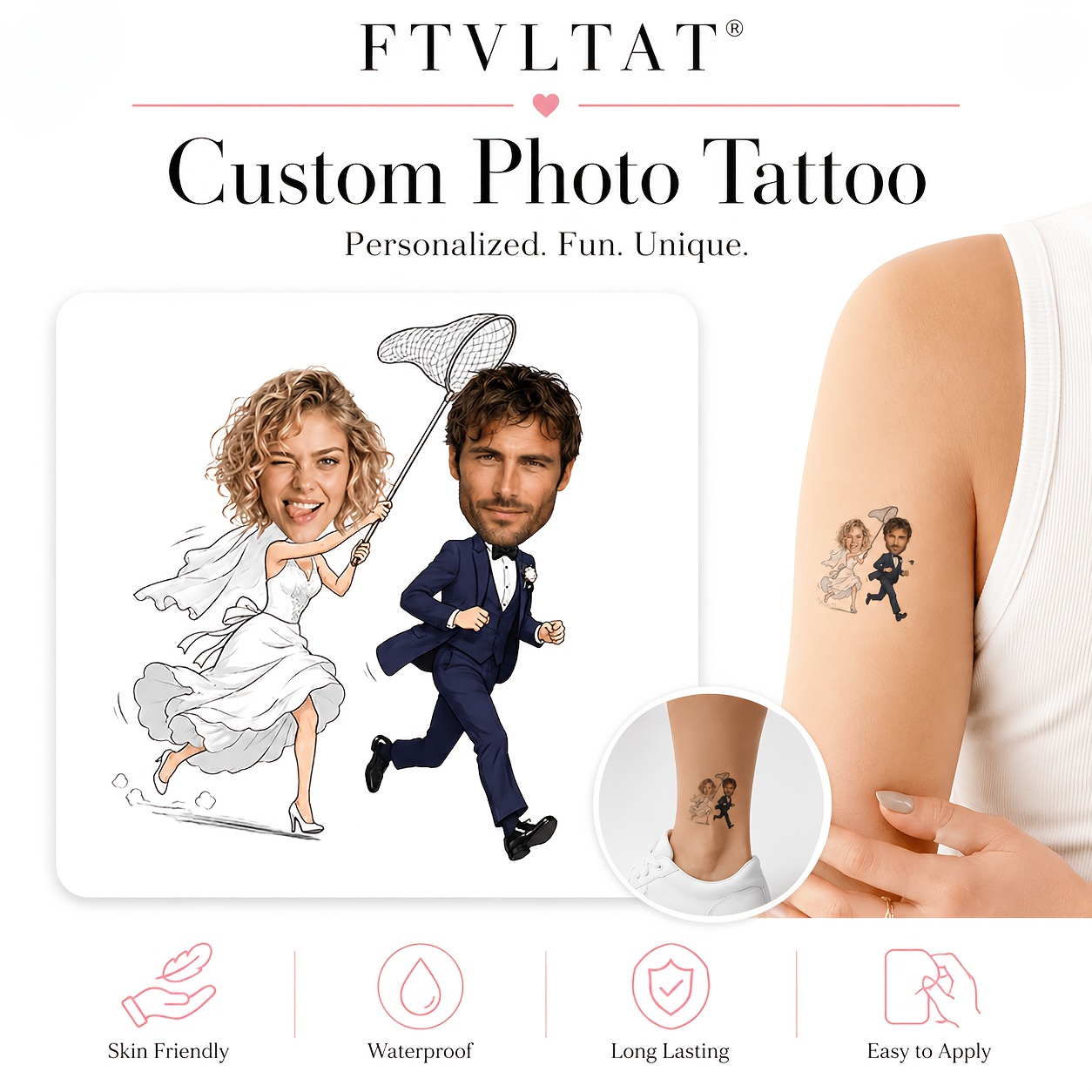TEMU 20 pz Adesivi Tatuaggi Temporanei FTVLTAT Adatti per Matrimonio, di - Tatuaggi Corporei Impermeabili, a Lunga e Rimovibili con Foto/Design