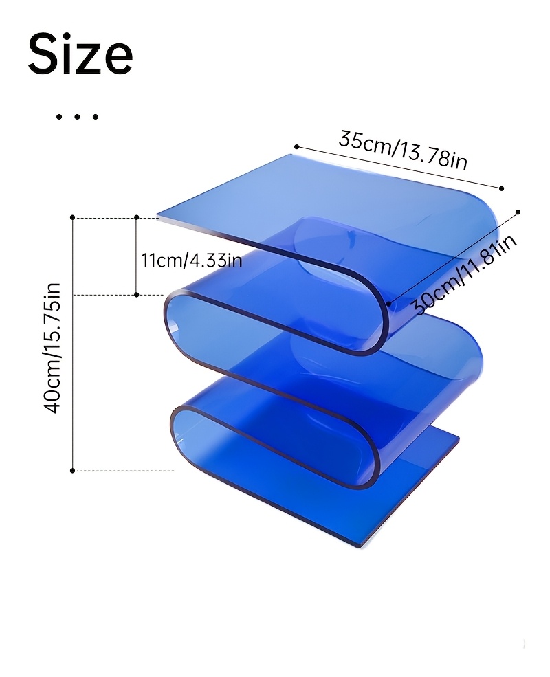 Bedroom Acrylic Bedside Table Side Table Irregular Storage Rack, Large-size Office Magazine Rack Bookcase Bookshelf, Living Room Side Table Coffee Table