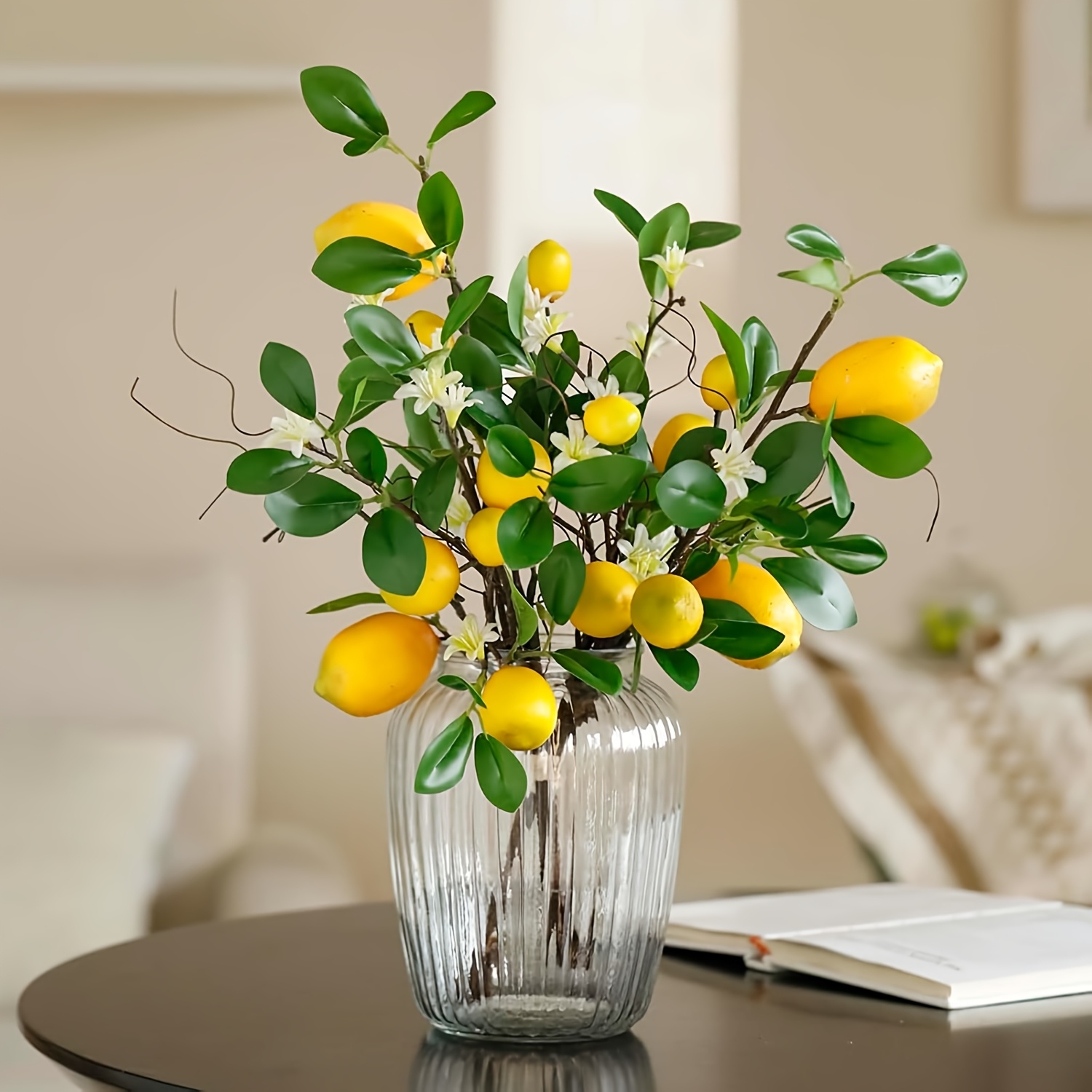 

Artificial , 8 Head With Stem Fake Lemon Themed For Kitchen Decoration Party Summer Decor (yellow)