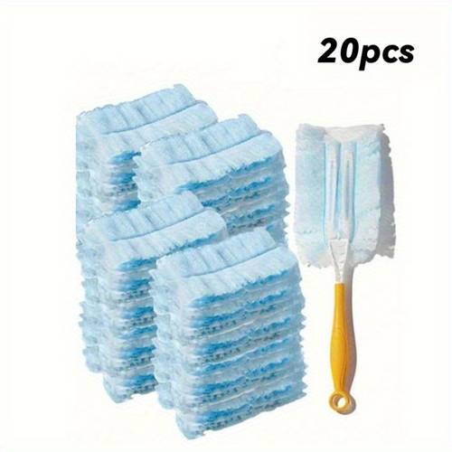 20pcs 1 handle high density microfiber replacement pad set electrostatic dust absorbing replacement pads suitable for lightning dust magnet for single and repeated use dust cleaning tool for living room bedroom kitchen