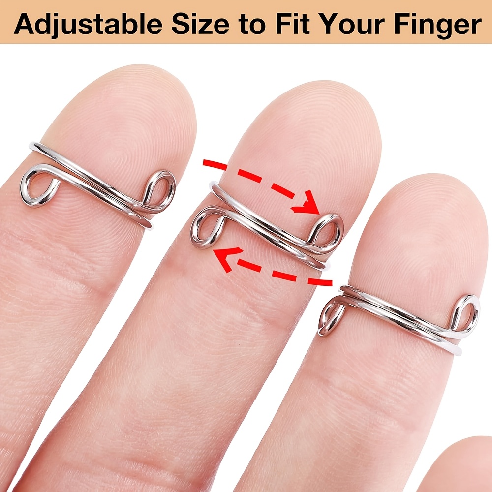 2pcs Adjustable Open-End Finger Rings for Women, Party Accessories