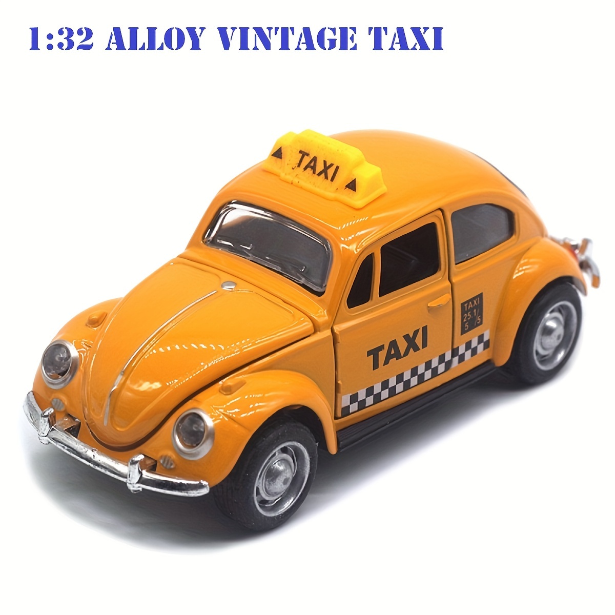 

Vintage Yellow Taxi Die-cast Model Toy - 1:32 Scale Pull Back Alloy Vehicle For Young Youngsters