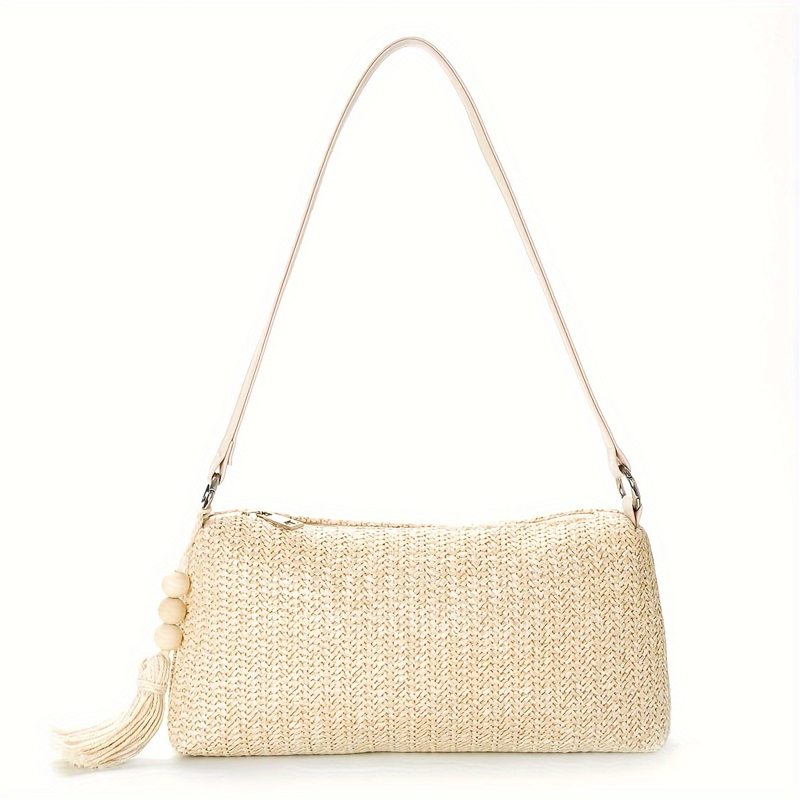 

Women's Simple Straw Shoulder Bag Summer Commuter Bag, Woven Casual Handbag Fashionable And Versatile Item Suitable For Going Out And Daily Use