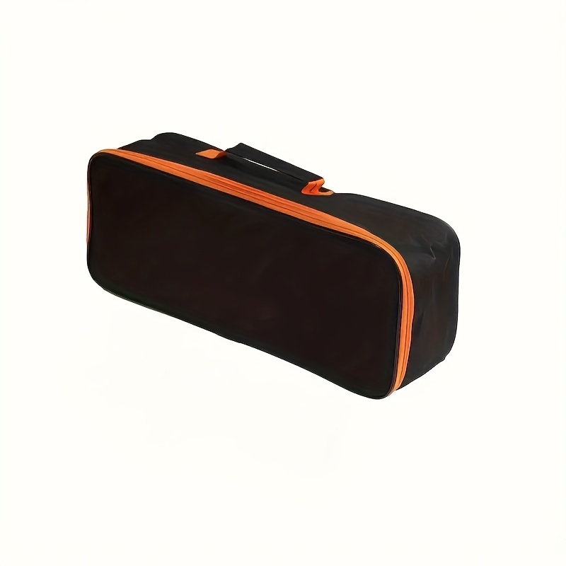 TEMU Sac à fermeture éclair en toile noire avec broderie personnalisée, sac à outils polyvalent, sac à main, sac de rangement portable, sac de