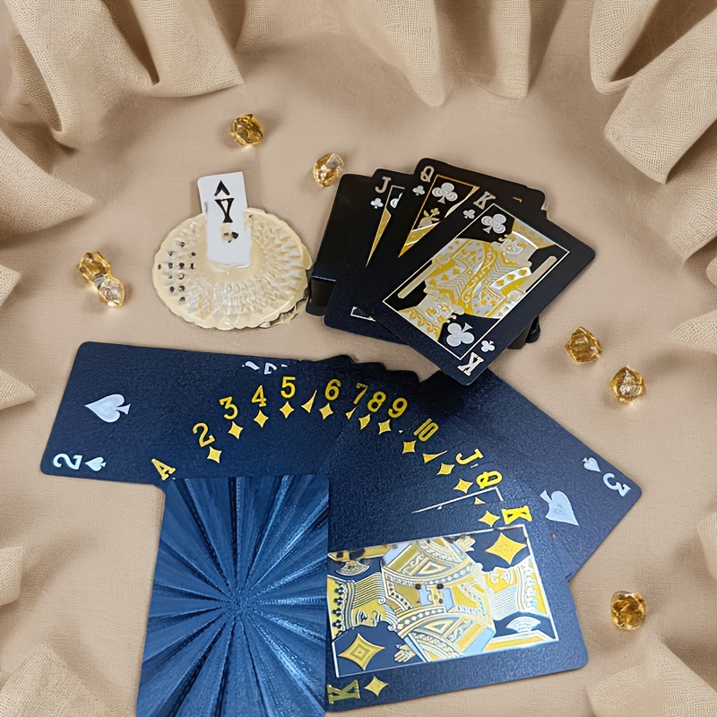 

Frosted Pvc Cards - Anti-folding, Laser-cut Design With Golden & For Halloween, Christmas, Valentine's, Thanksgiving, New Year , Game | Unique Suit Symbols | Golden Cards