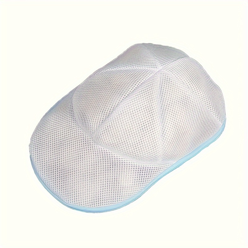 TEMU Fashion Polyester Hat Wash Bag - Durable Mesh   Washer With Zipper Closure, Machine Wash Safe, Prevents Deformation And Tangling, Lightweight, Ideal For Outdoor Gear Care (1-pack, White)