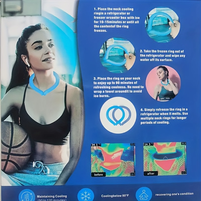 

Cooling Ice Neck Ring, Cooling Neck Collar For Spring Summer Sports Training