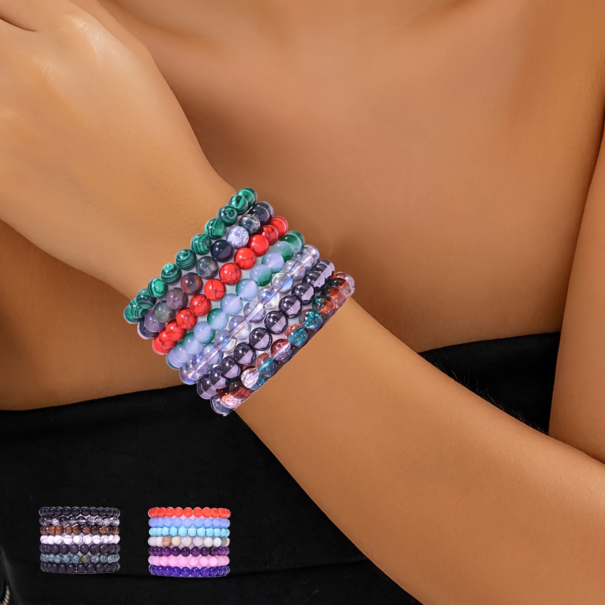 21pcs Natural Stone Bracelet Set for Women