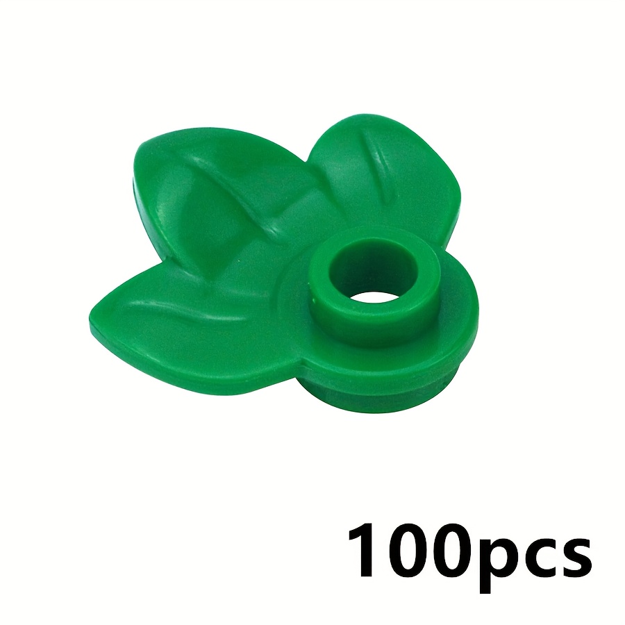 Image of 100pcs Plant Flower Building Blocks Kit Round 1x1 With 3 Leaves Bricks Small Particle Random Color Toys Children Gift 32607