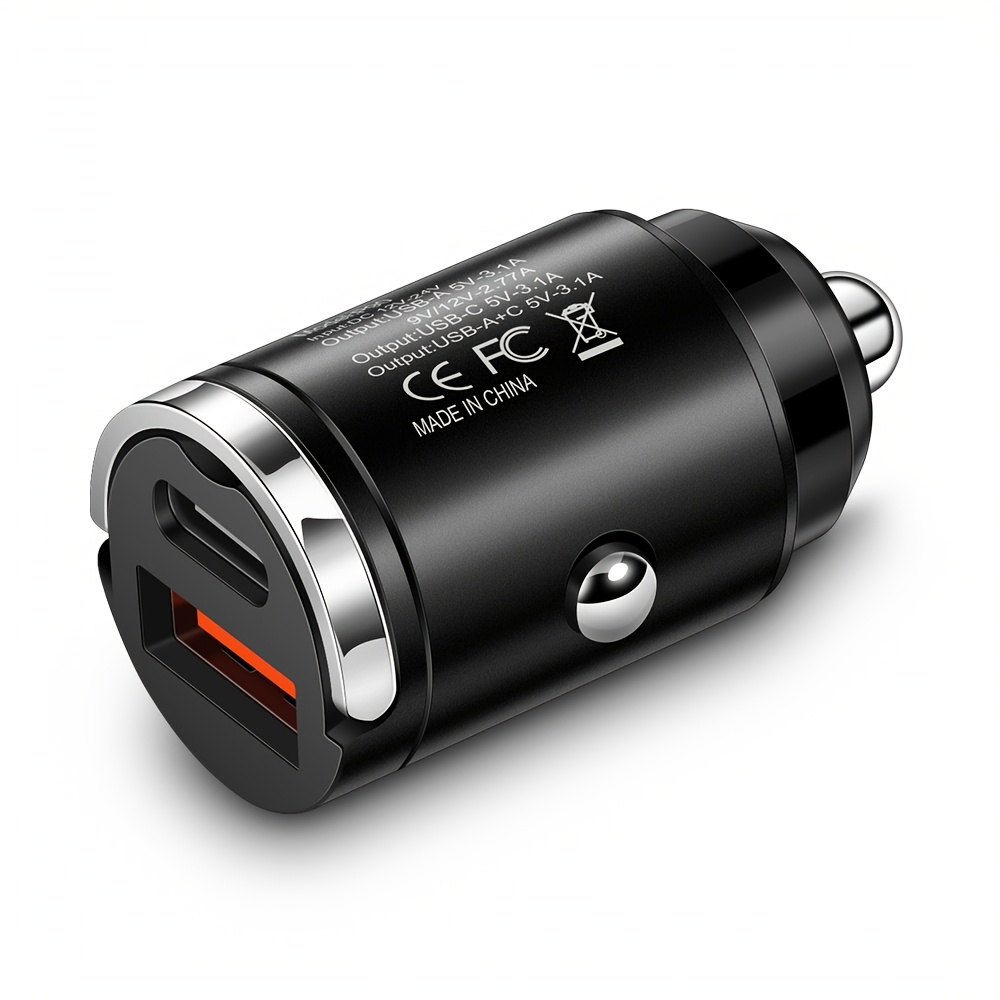 TEMU 3.1a Fast Charging Car Charger Qc3.0 Type-c Pd Usb For Iphone 16 Pro Max, And Xiaomi Car Phone Charger Adapter In Car