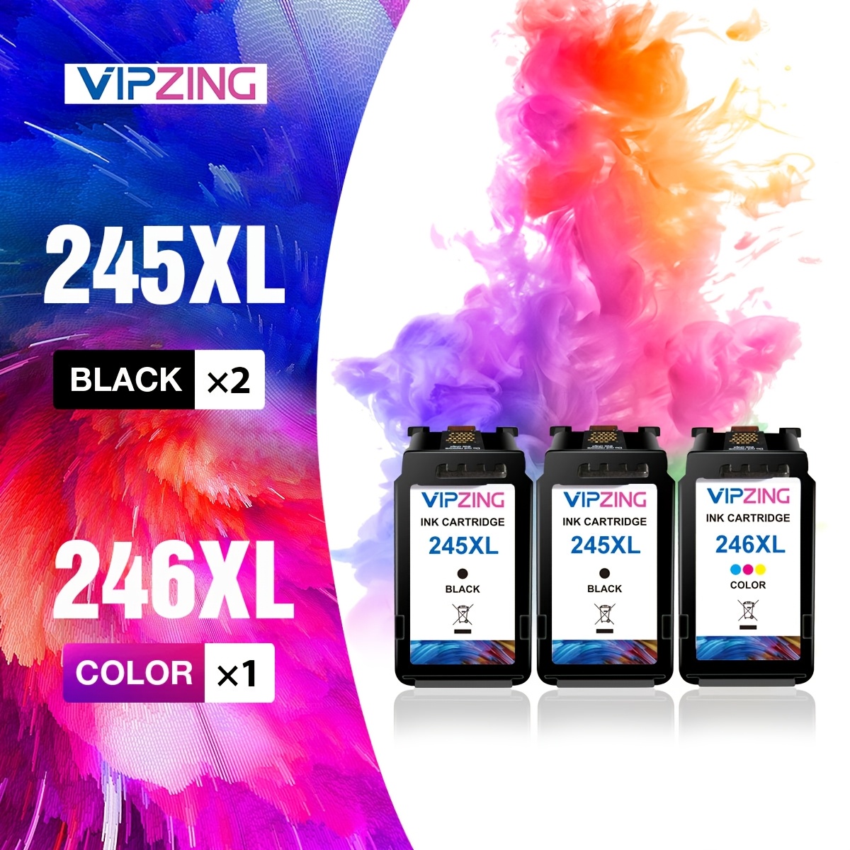 

Vipzing Compatible 245xl 246xl Ink Cartridge Replacement For Pg-245xl Cl-246xl 243xl 244xl For Mx492 Mx490 Mg2522 Mg2922 Mg2520 Mg2920 Mg2420 Tr4520 Ts3122 Printer Black Color