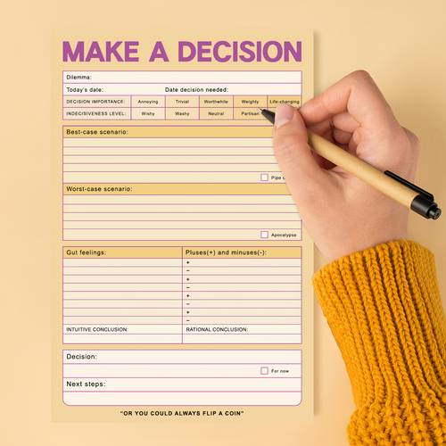 make a decision notepads fast with the pad your helper 52 pages 6x9 inch 22 86 x 15 24 cm