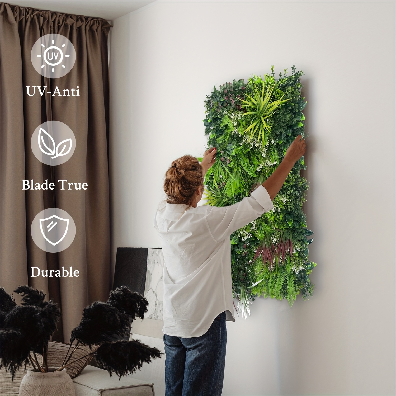 UV-Resistant Artificial Plant Faux Grass Turf Green Wall