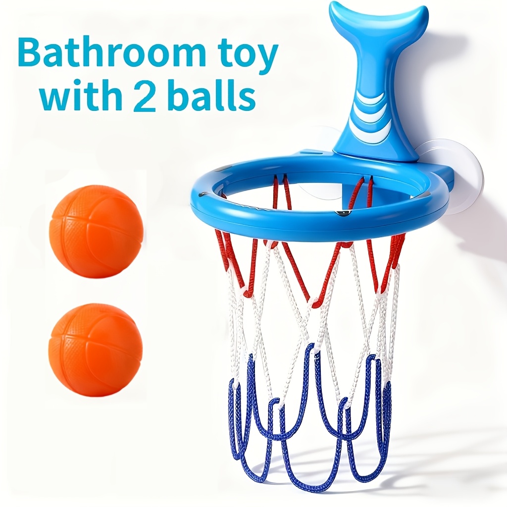 Animal Basketball Hoop Bath Toy | Blue Plastic, Perfect For Bath And , Valentine's Day Birthday Gift