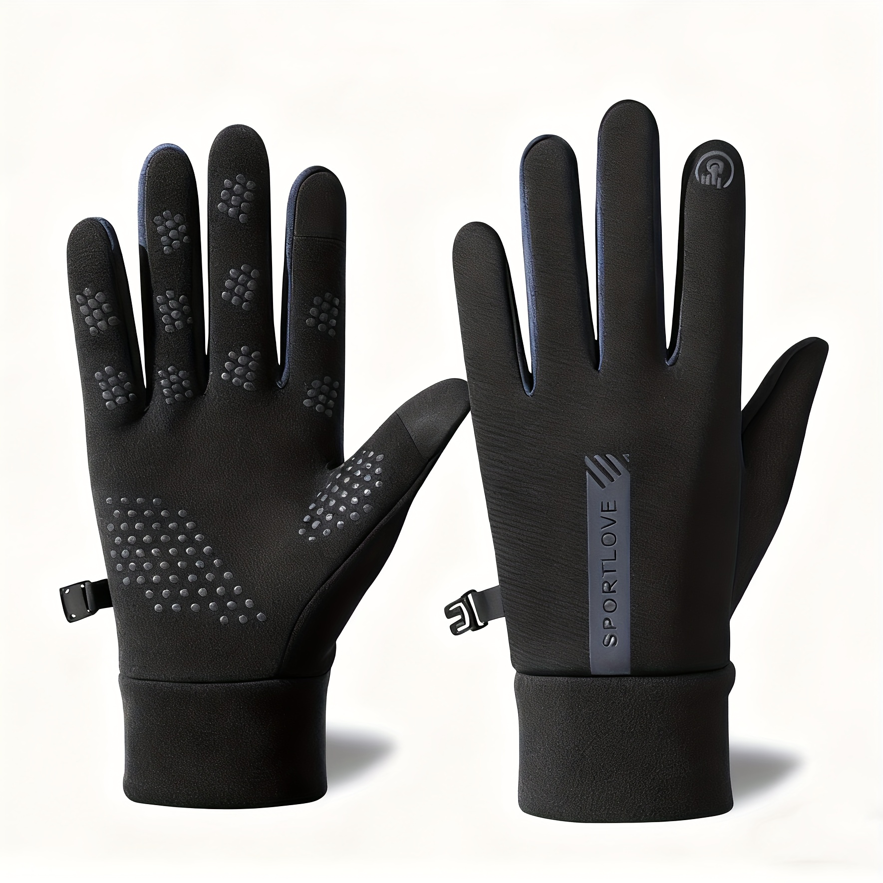 TEMU Gants thermiques de cyclisme -froid pour homme, pour sports d'hiver et décontractés, Gants de cyclisme -dérapants, coupe-vent et pour écran