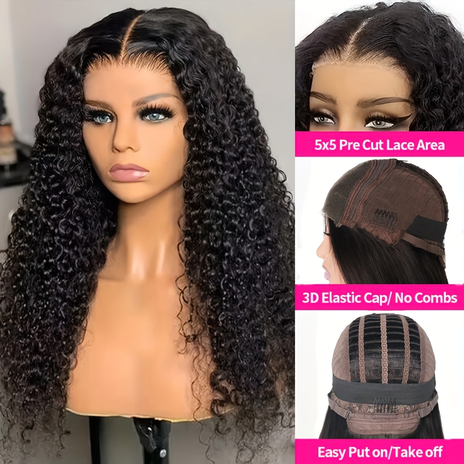 water wave glueless wig human hair preplucked deep - Temu  display picture 2