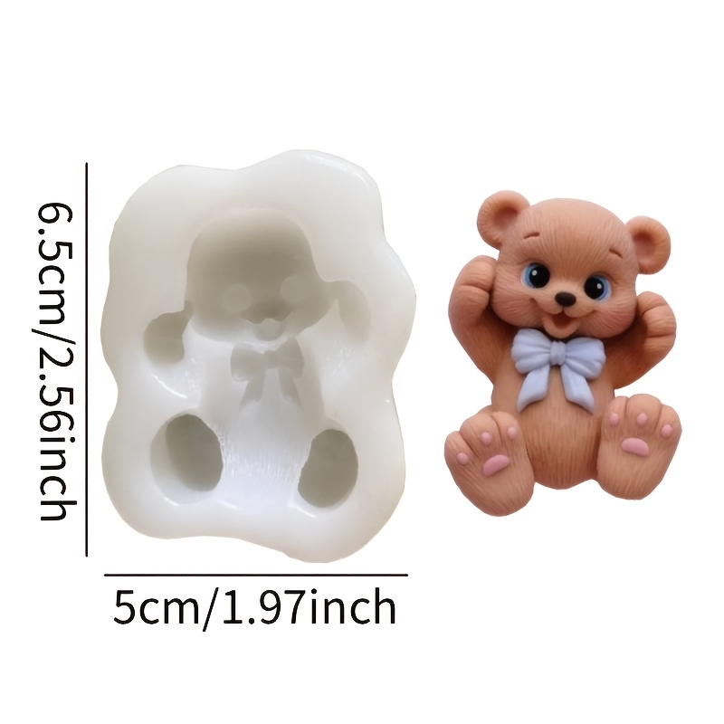 Image of Silicone Molds For Little Bear Chocolate, Perfect For Mother's Day, Featuring A Bear And For Candy, Gummies, Fondant Baking, Plaster Decorations, Resin Crafts, , And Candle Making