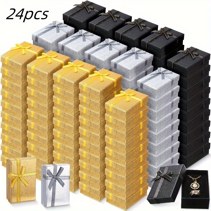 TEMU Jewelry Gift Box Small Empty Gift Boxes Jewelry Boxes Packaging Bulk Gift Wrap Boxes Cardboard Jewelry Boxes With Bow For Ring Necklaces Earring Bracelet Jewelry