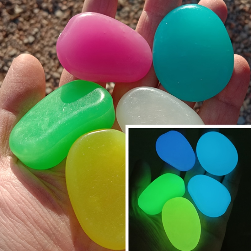 E-shop 72 Super Große Fluoreszierende Steine, Jeder mit einem Durchmesser von 1,77 Zoll, 2,38 Pfund Fluoreszierender Sand, Gartenbaudekoration , Mini