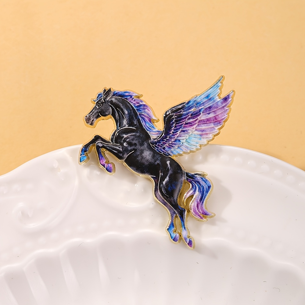 White Horse Enamel Brooch Pin, Decorative Badge