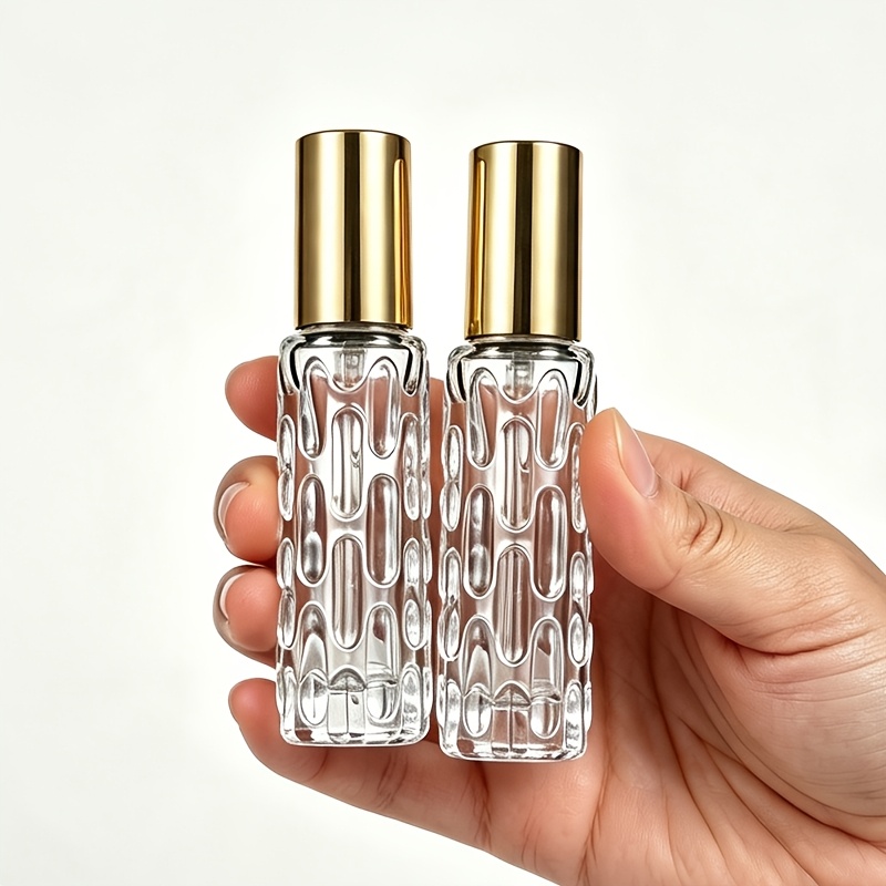 TEMU (10ml, 2-pack) Portable Glass Perfume Atomizer, Mini Travel Spray Empty Bottle, Travel Perfume Dispenser