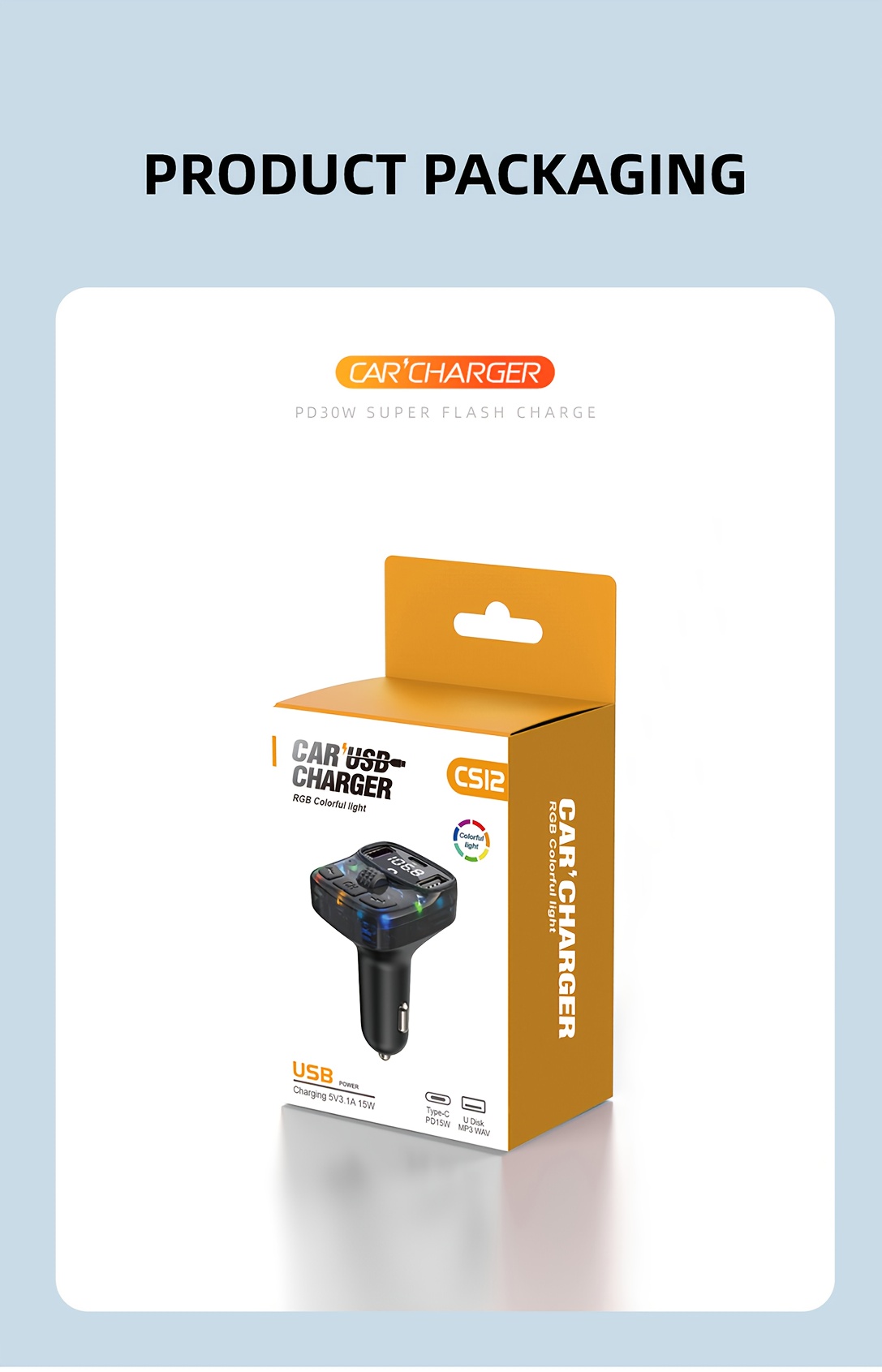 BT5.3 Безжично зарядно устройство с USB-C Power Delivery и детекция на напрежение - Автоматичен безопасен дизайн за Smartphones PD15W, Захранване от автомобилен щепсел (36V, без батерия), Аксесоар за водене със свободни ръце, Зарядно для телефона в колата, Безжично з