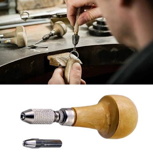 jeweler pin vise vice 80 x 30 mm wooden handle with alloy for wire wrapping and jewelry making