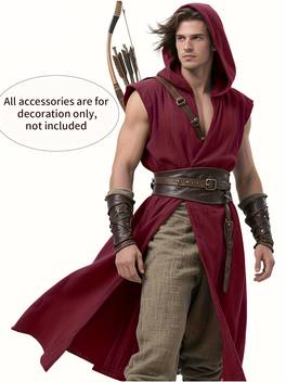 clothing no additions included mens medieval hooded renaissance sleeveless knight cape tunic cloak viking costume for assassin cosplay larp renaissance cosplay halloween christmas mardi gras day viking costume