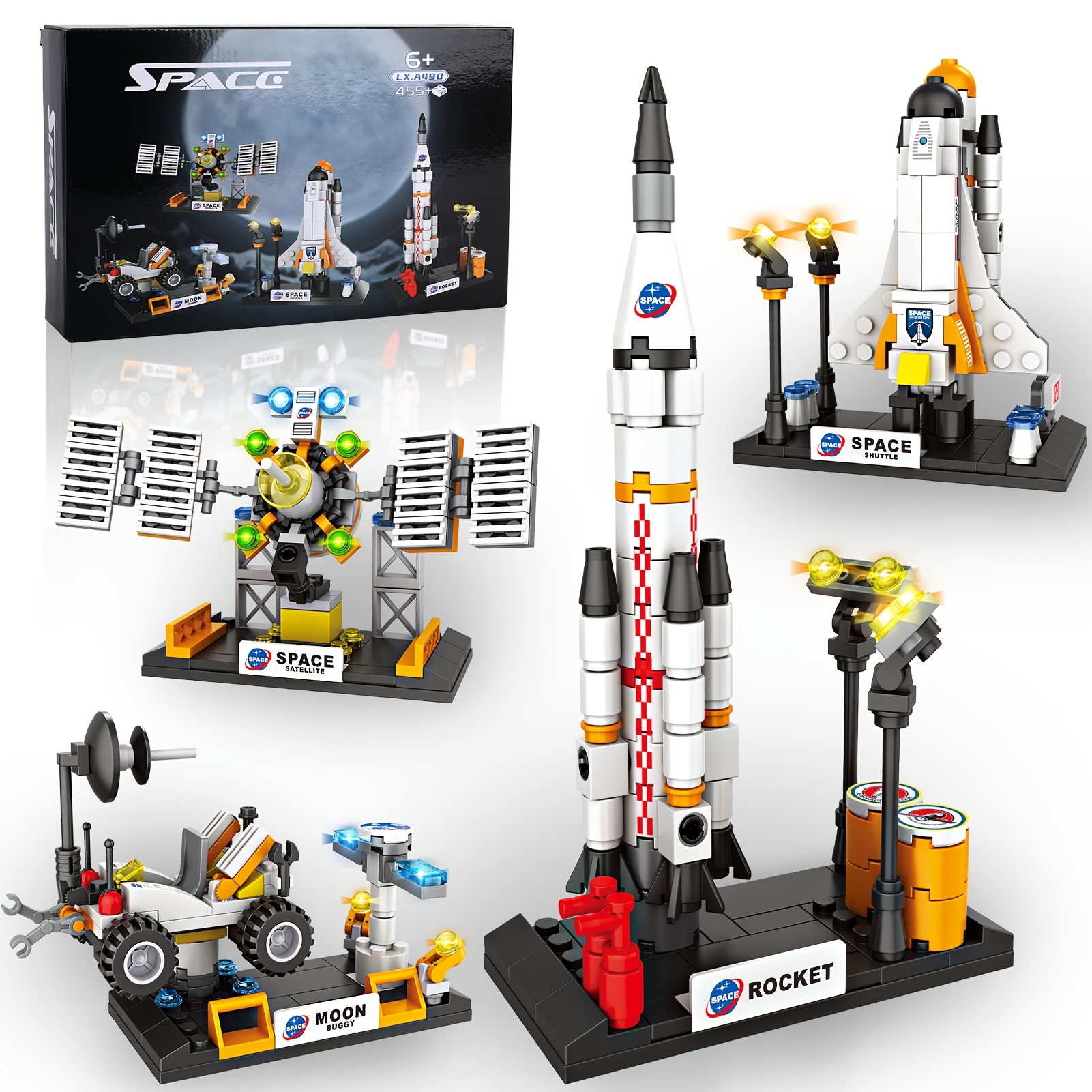 

Boys' Space Exploration Stem Toy Set - Includes Rocket, , Moon For & Satellite | 415pcs Building Kit | Perfect Gift For Boys 6-14, Aircraft, Building Kit