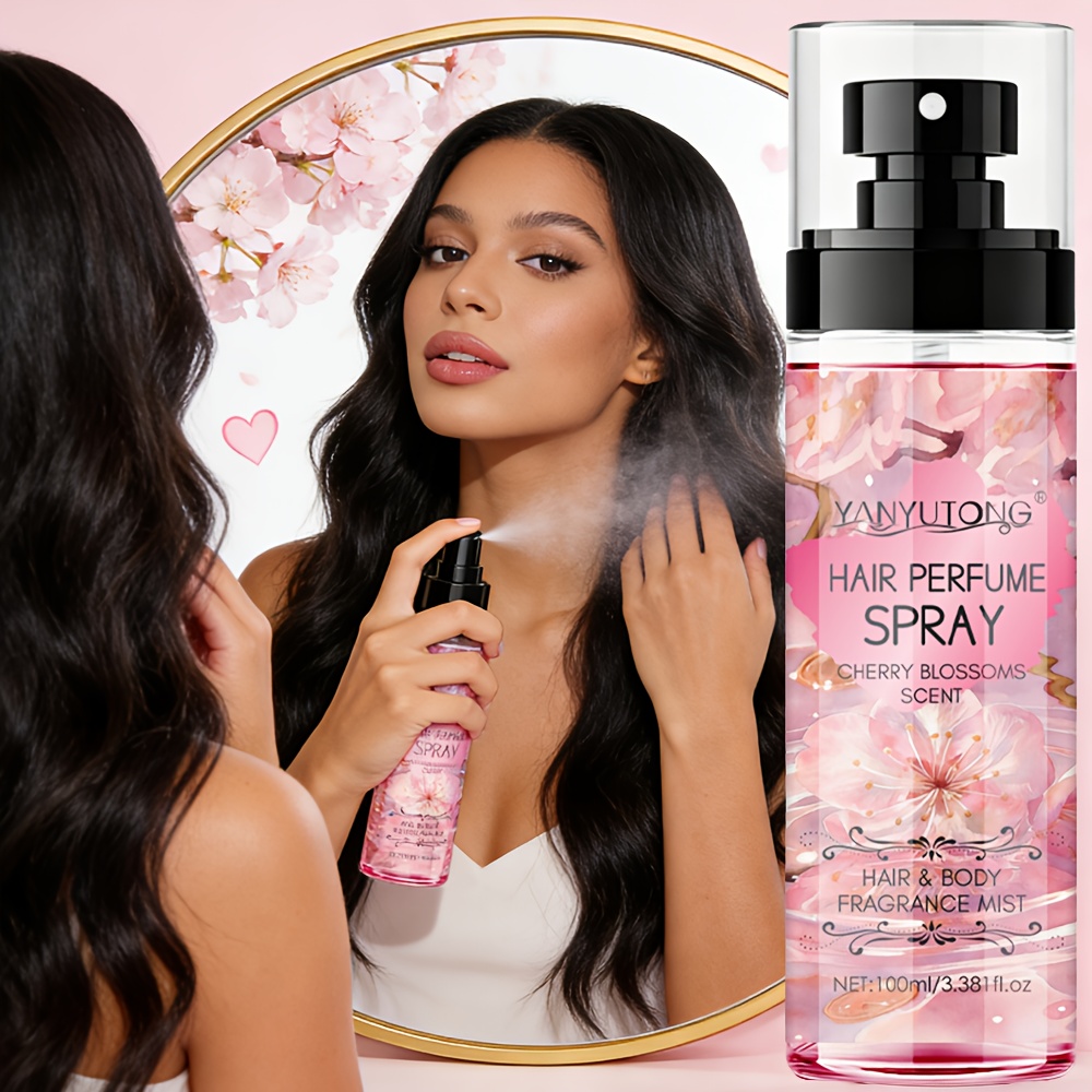 TEMU 24-hour Cherry Scent Hair Perfume Mist | Long-lasting No-wash Aromatic , Lightweight Non-greasy Formula For Dates & Daily Use, Portable Styling