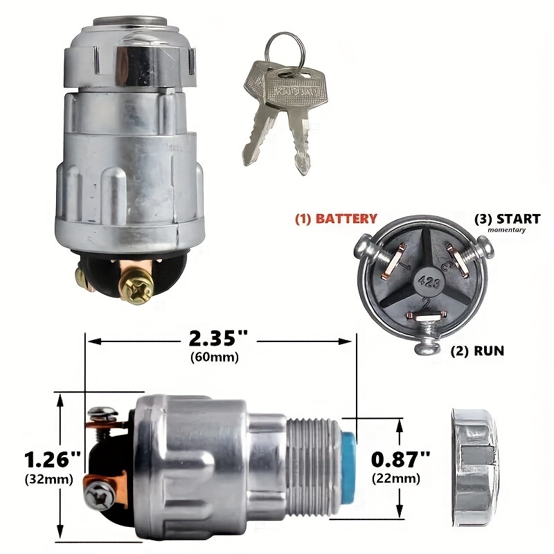 3 Position Ignition Lock Tumbler Switch With Keys For Cars Trucks Tractors Agricultural Vehicles