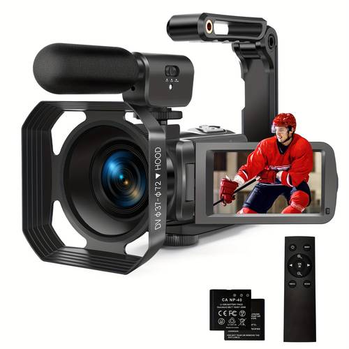 4k ultra hd camera with 18x zoom night and wi fi microphone handheld stand and protective cover youtube vlogging and live streaming camera for vlogging
