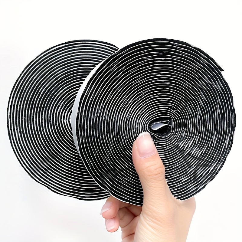 TEMU 1 Roll (6m) Heavy-duty Self-adhesive Hook And Loop Tape - Double-sided With Black & White Fasteners, No Residue Removable Repositionable For,