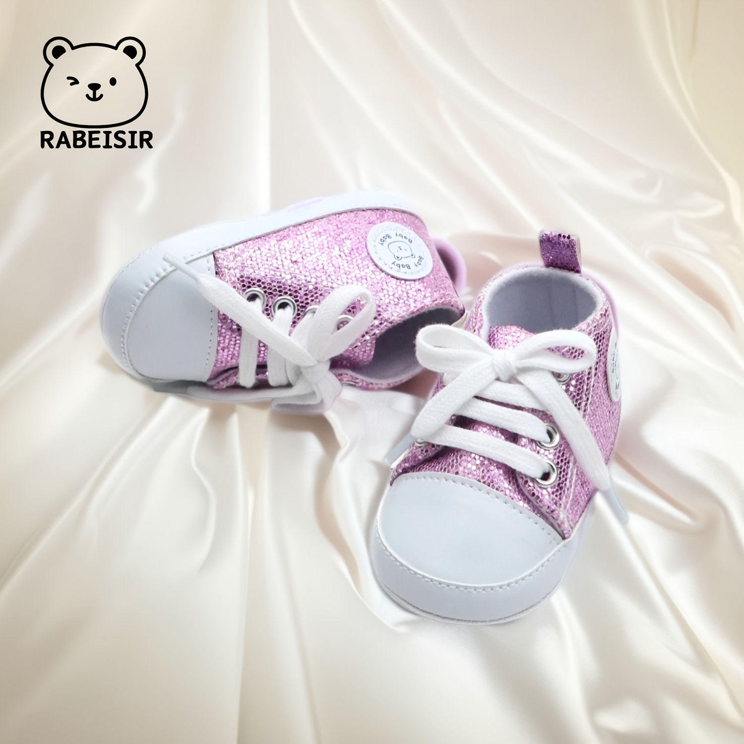 Trendy Comfortable Sequin Sneakers For Baby Boys, Lightweight Non Slip Shoes For Indoor Outdoor Walking, Spring And Autumn