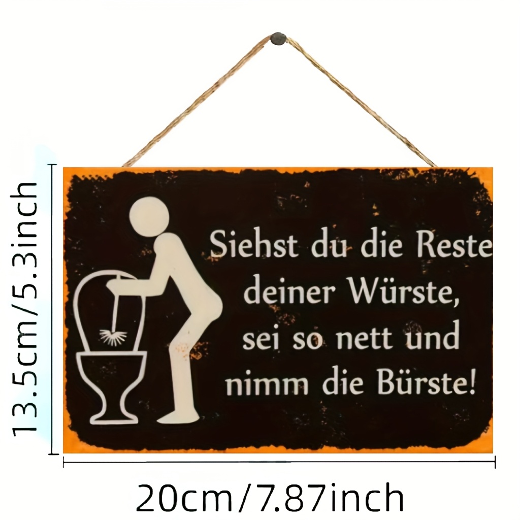 E-shop 1 Stück Antikes Holzschild mit Humorvollem Deutschen Sprichwort - Wanddeko für Zuhause, Restaurant, Bar, Café, Garage - Kein Erforderlich,