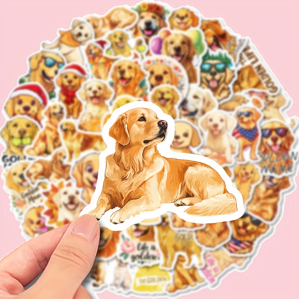 3D Golden Retriever Wall Stickers 2-Pack - Realistic Dog Decals For Home Decor